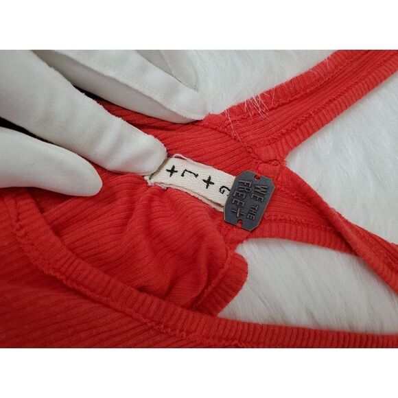 FREE PEOPLE We the free orange Tank top ONE SIZE - Picture 9 of 11